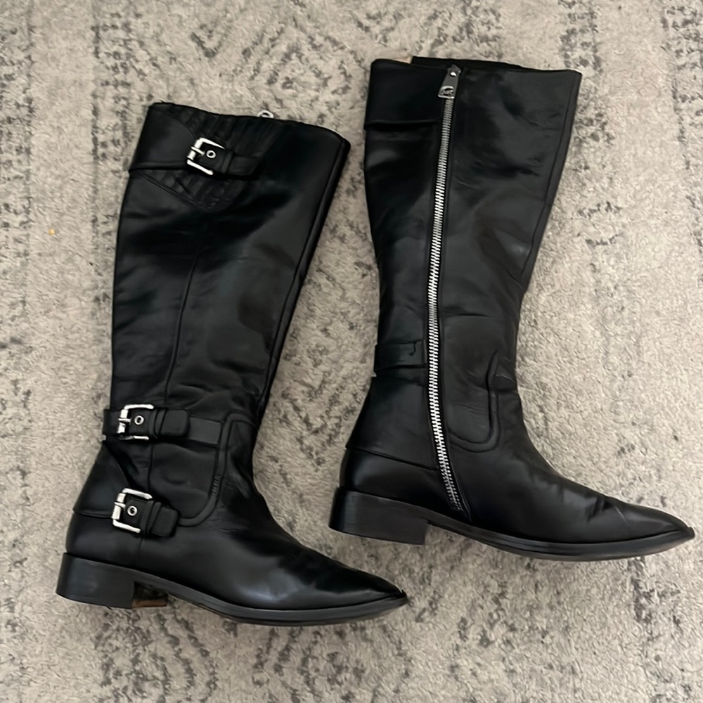 Michael Kors black leather boots, size 7